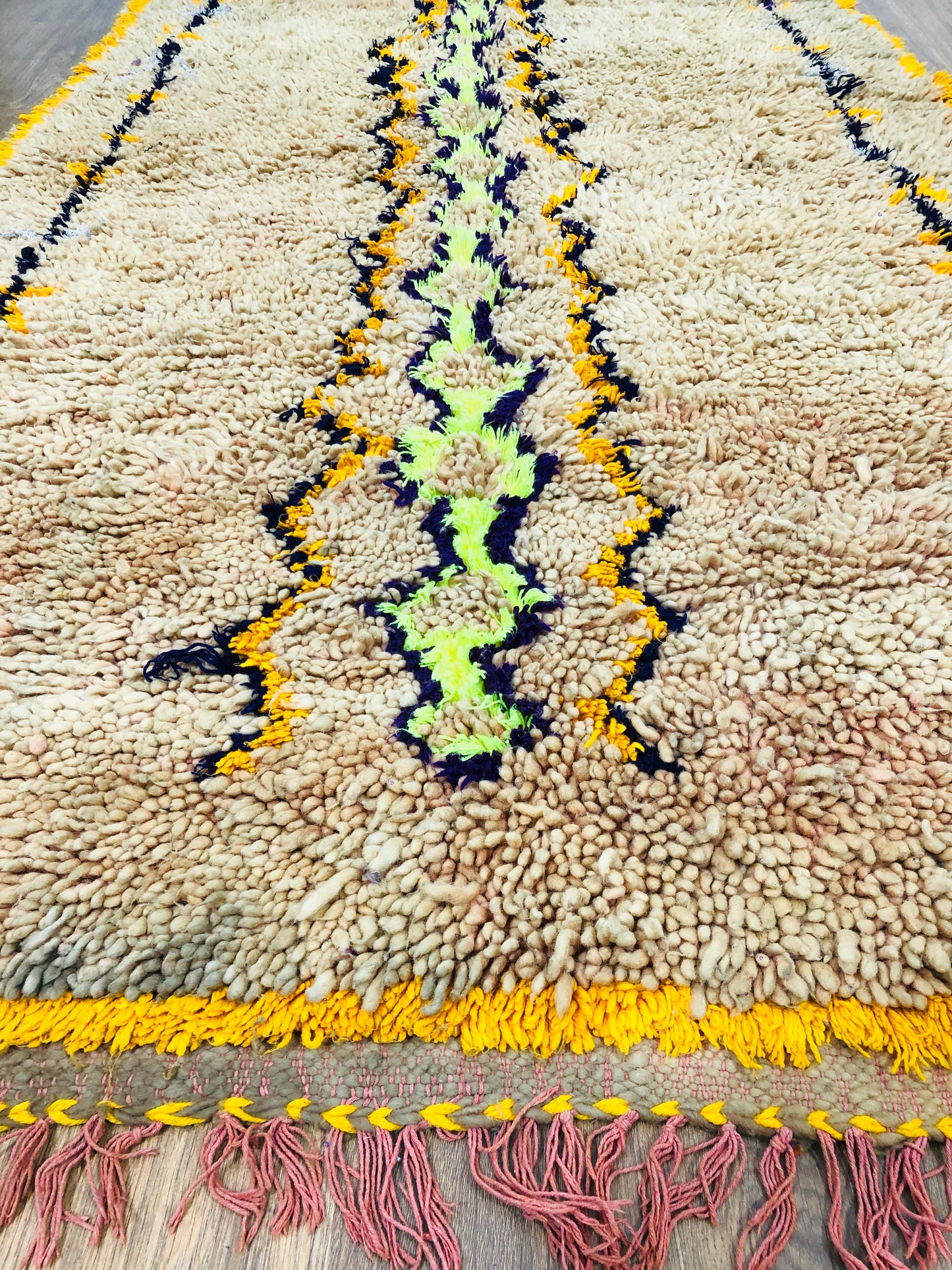 Vintage Moroccan Berber wool Rug - ( 263 × 130 Cm ) - MarrakeshLoom