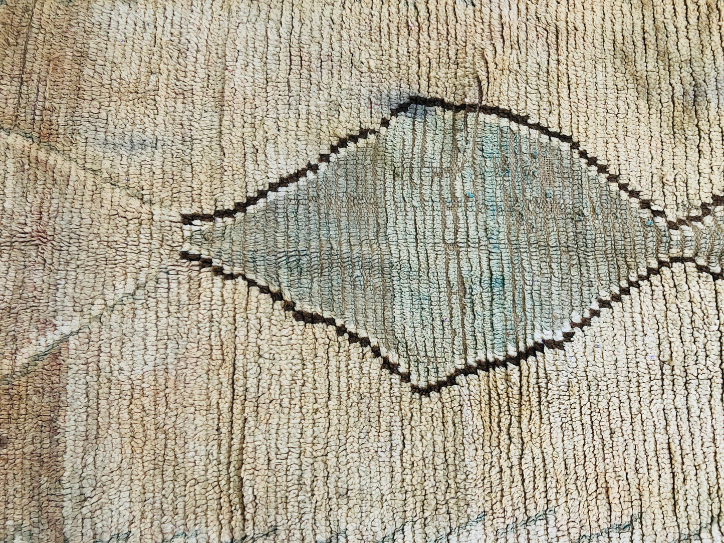 Vintage Moroccan Berber wool Runner - 10.69 FT × 4.33 FT ( 326 Cm × 132 Cm ) - MarrakeshLoom