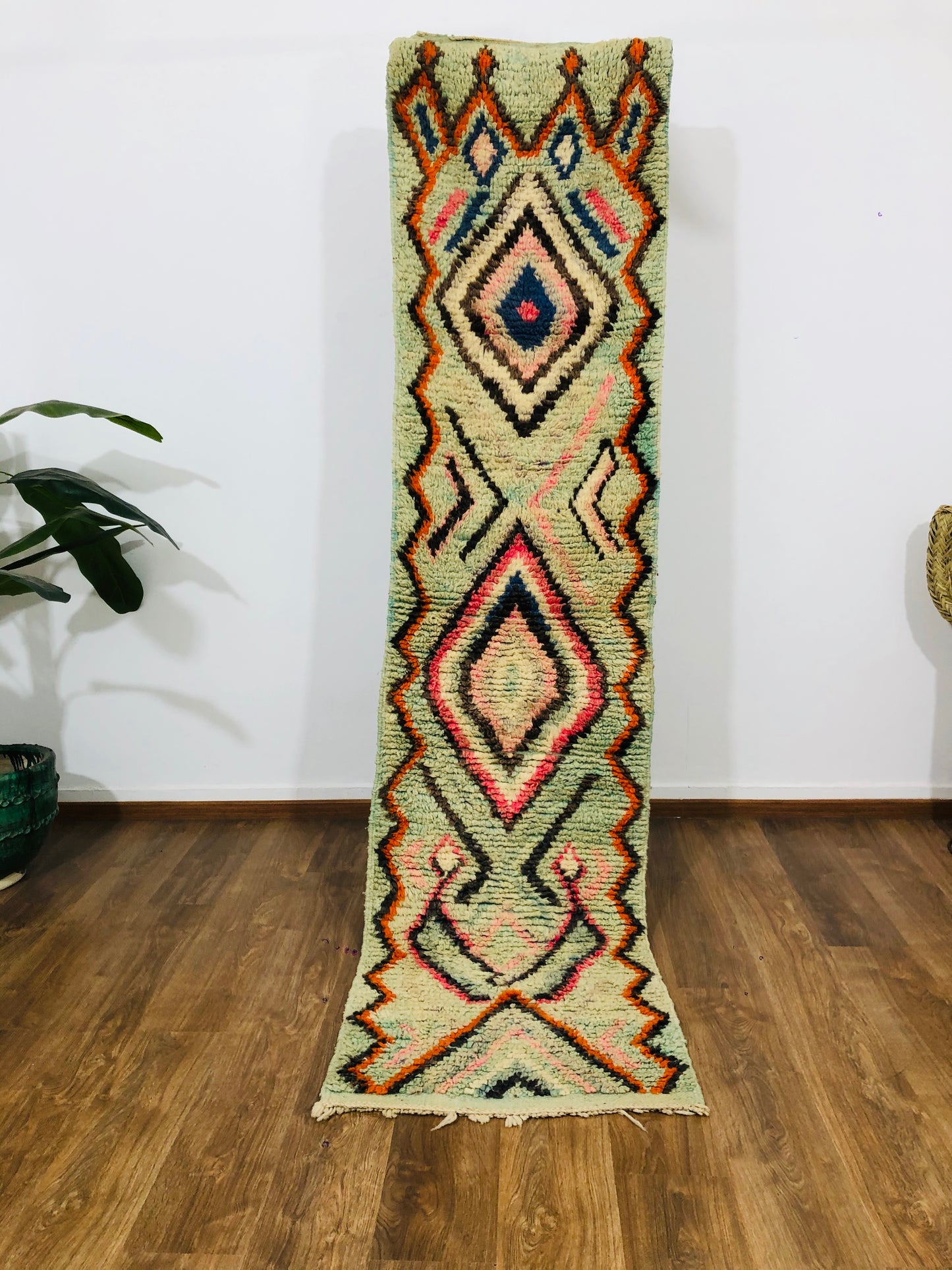 Vintage Moroccan Berber wool Runner - ( 279 Cm × 70 Cm ) - MarrakeshLoom