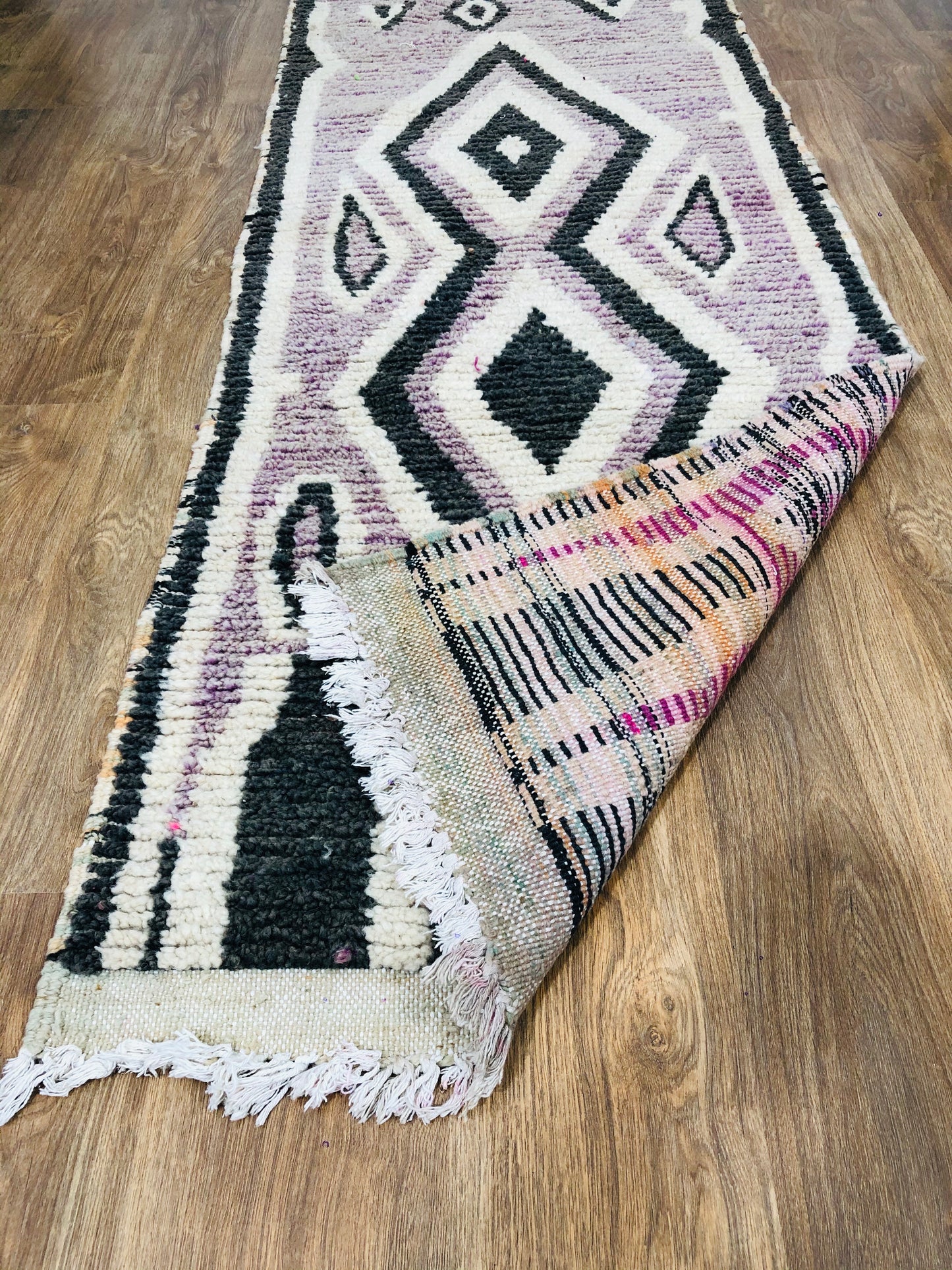 Vintage Moroccan Berber wool Runner - ( 222 Cm × 80 Cm ) - MarrakeshLoom