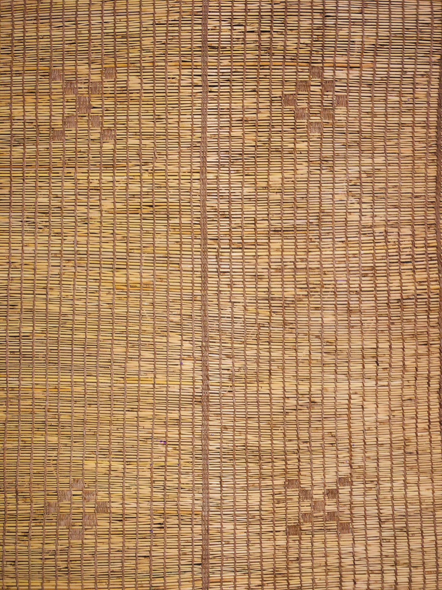Vintage Small Handmade Tuareg Mat Area Rug - ( 103 Cm × 97 Cm ) Authentic Ethnic Tribal Nomadic Sahara Desert Rug - MarrakeshLoom