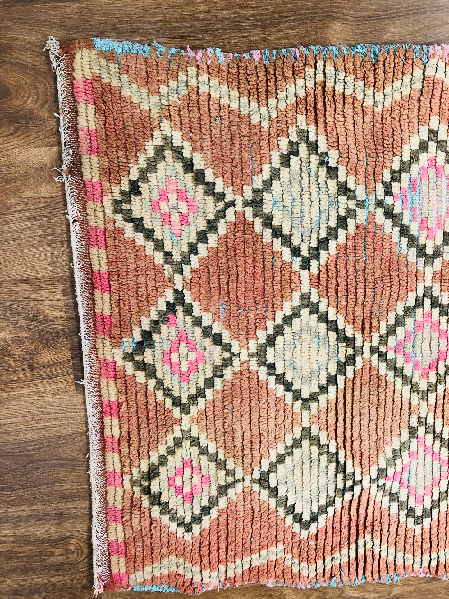 Vintage Moroccan Berber wool Runner - 12.72 FT × 2.69 FT ( 388 Cm × 82 Cm ) - MarrakeshLoom