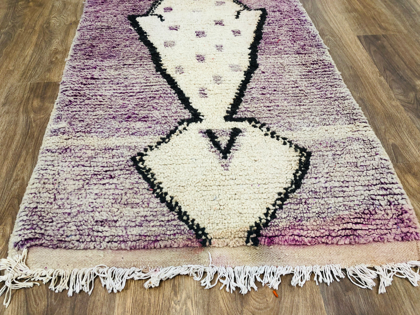 Vintage Moroccan Berber Wool Boujaad Runner - 7.80 FT × 2.78 FT ( 238 Cm × 85 Cm ), Authentic Boujad Carpet - MarrakeshLoom