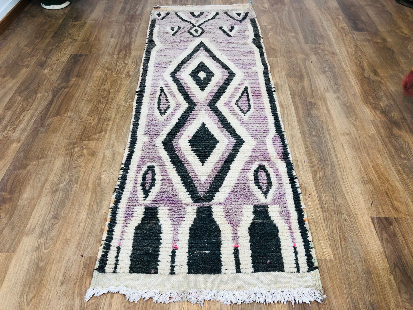 Vintage Moroccan Berber wool Runner - ( 222 Cm × 80 Cm ) - MarrakeshLoom