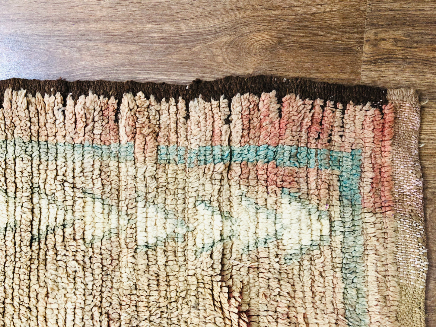 Vintage Moroccan Berber wool Runner - 10.69 FT × 4.33 FT ( 326 Cm × 132 Cm ) - MarrakeshLoom