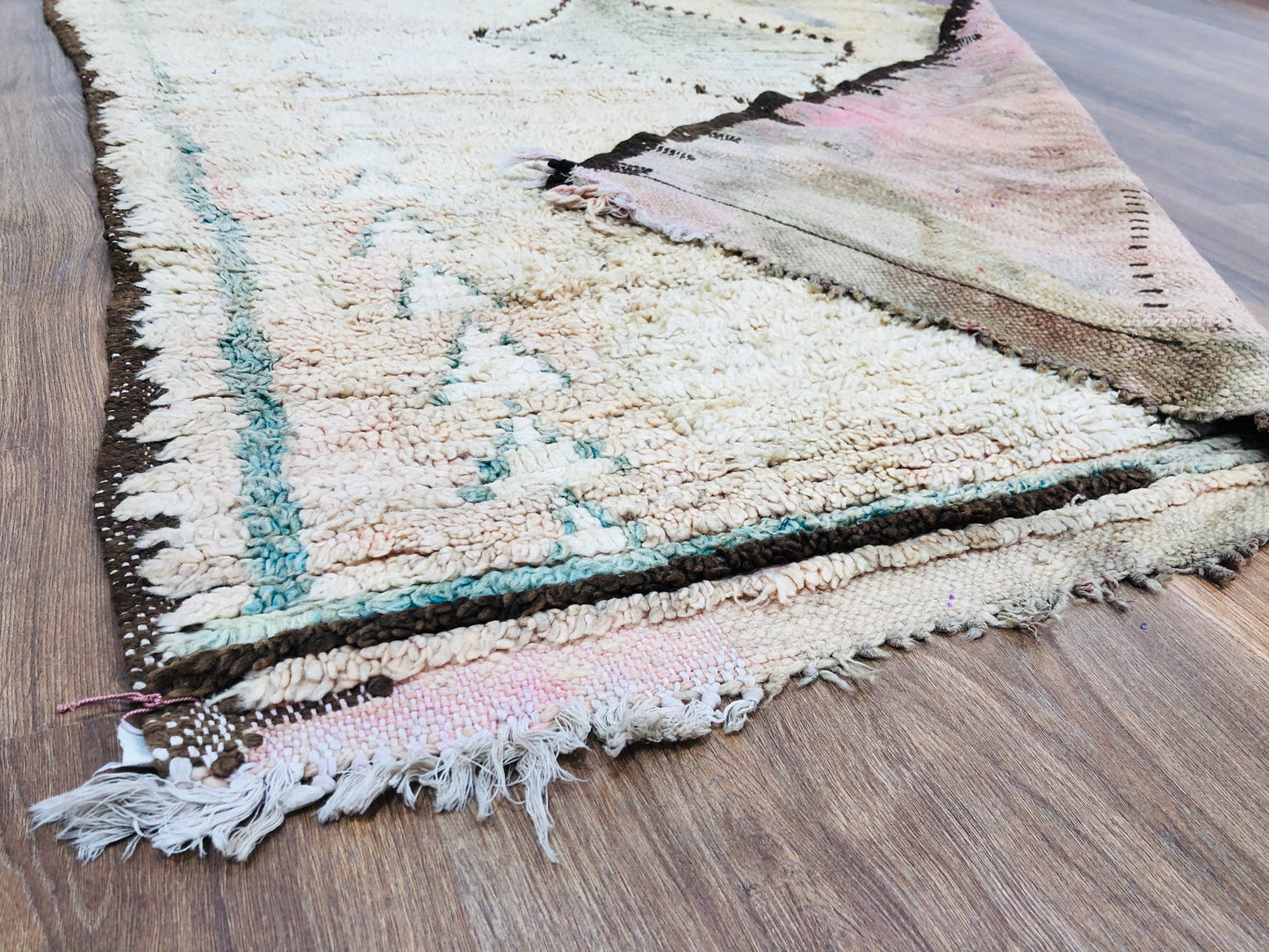 Vintage Moroccan Berber wool Runner - 10.69 FT × 4.33 FT ( 326 Cm × 132 Cm ) - MarrakeshLoom