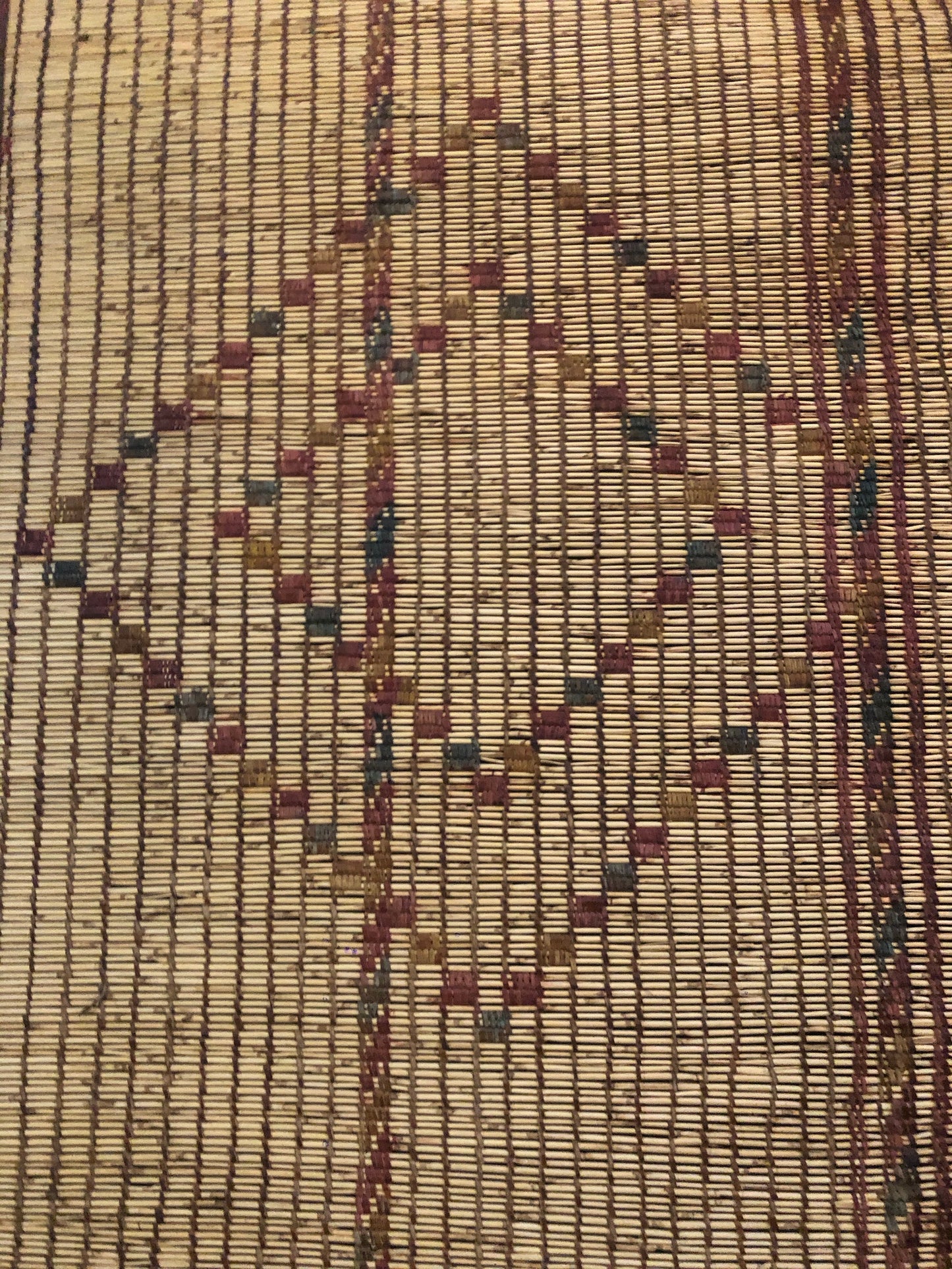 Vintage Small Handmade Tuareg Mat Area Rug - ( 103 Cm × 97 Cm ) Authentic Ethnic Tribal Nomadic Sahara Desert Rug - MarrakeshLoom