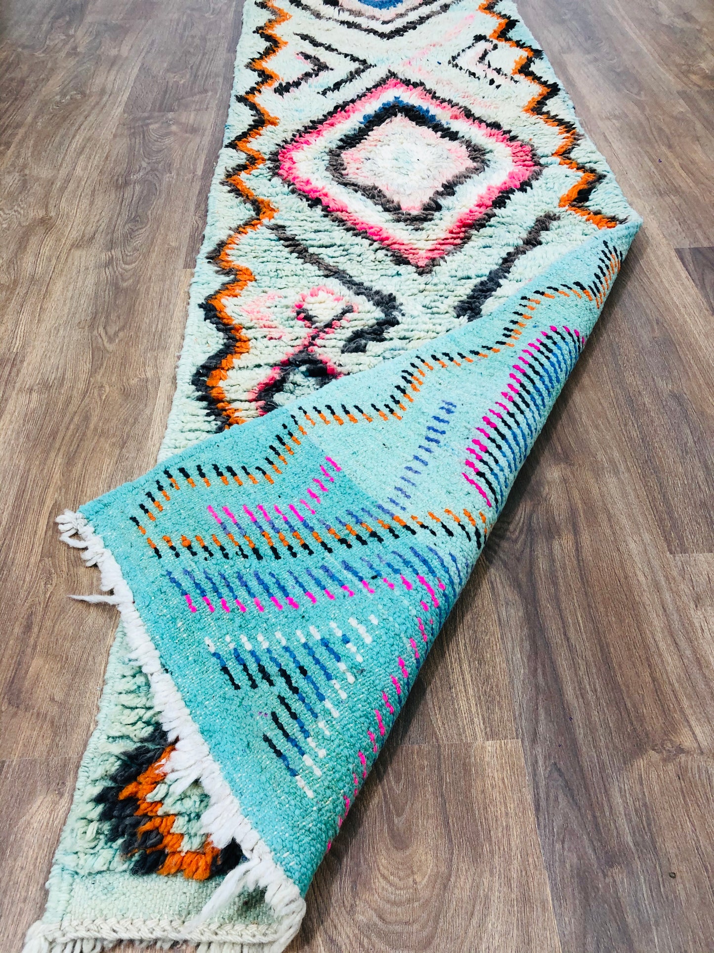 Vintage Moroccan Berber wool Runner - ( 279 Cm × 70 Cm ) - MarrakeshLoom