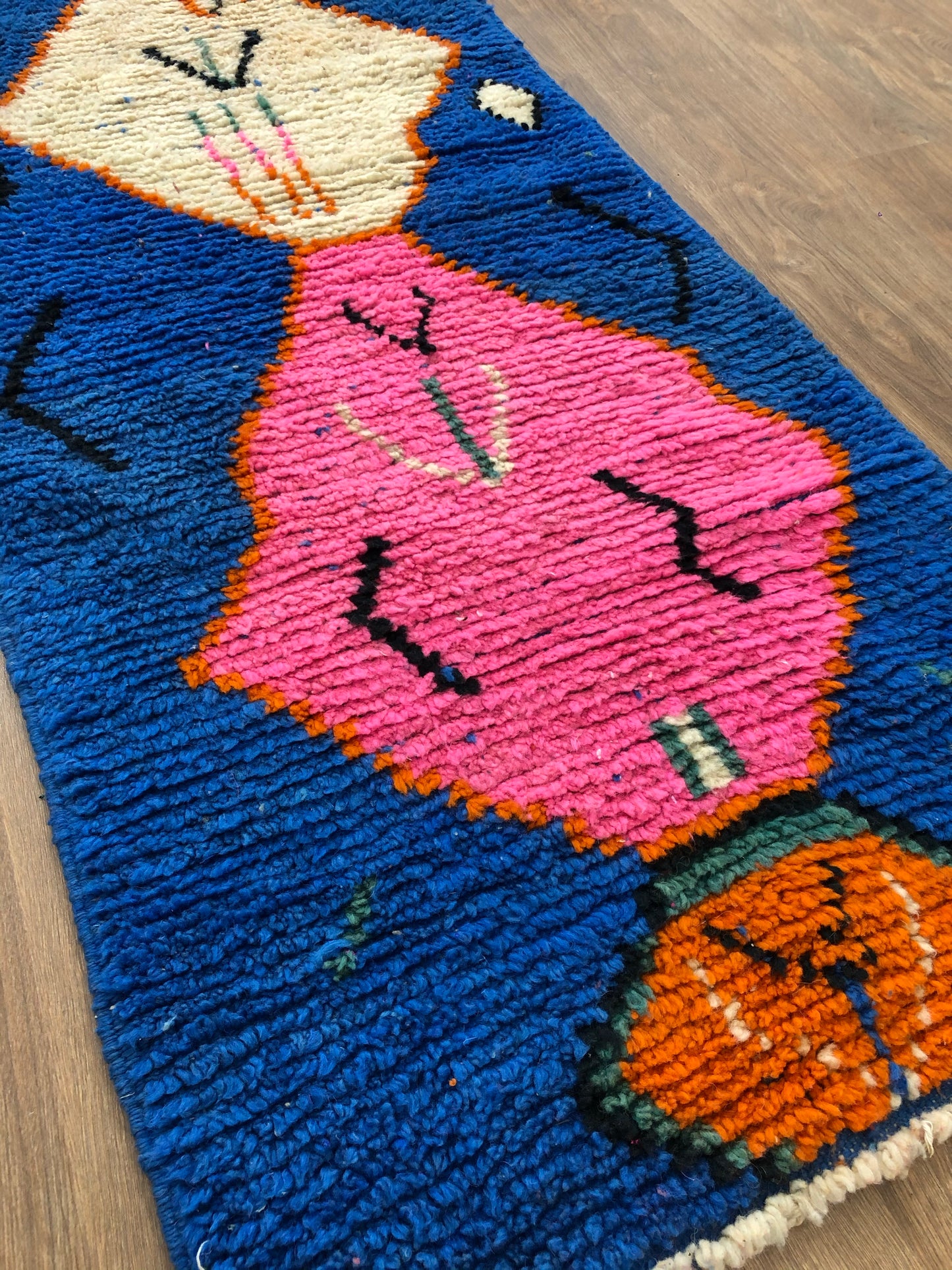 Vintage Moroccan Berber wool Runner - 9.67 FT × 2.29 FT ( 295 Cm × 70 Cm ) - MarrakeshLoom