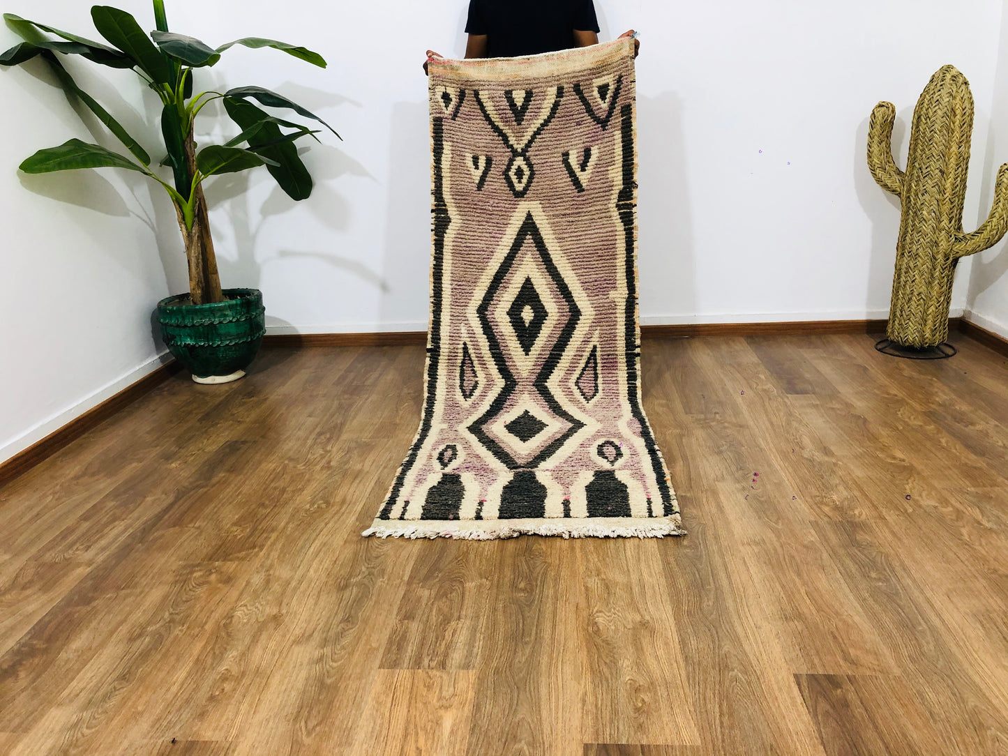 Vintage Moroccan Berber wool Runner - ( 222 Cm × 80 Cm ) - MarrakeshLoom