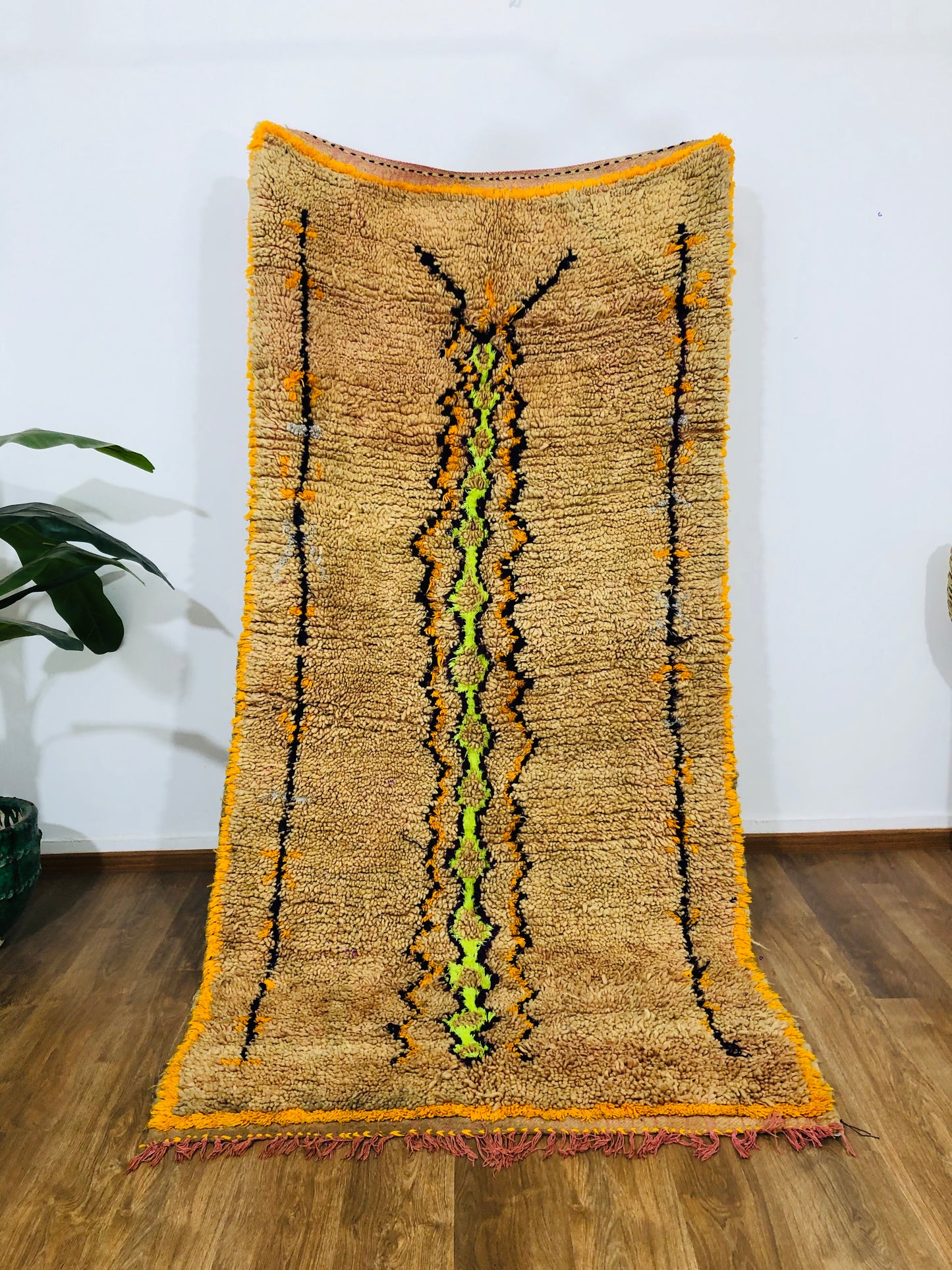 Vintage Moroccan Berber wool Rug - ( 263 × 130 Cm ) - MarrakeshLoom