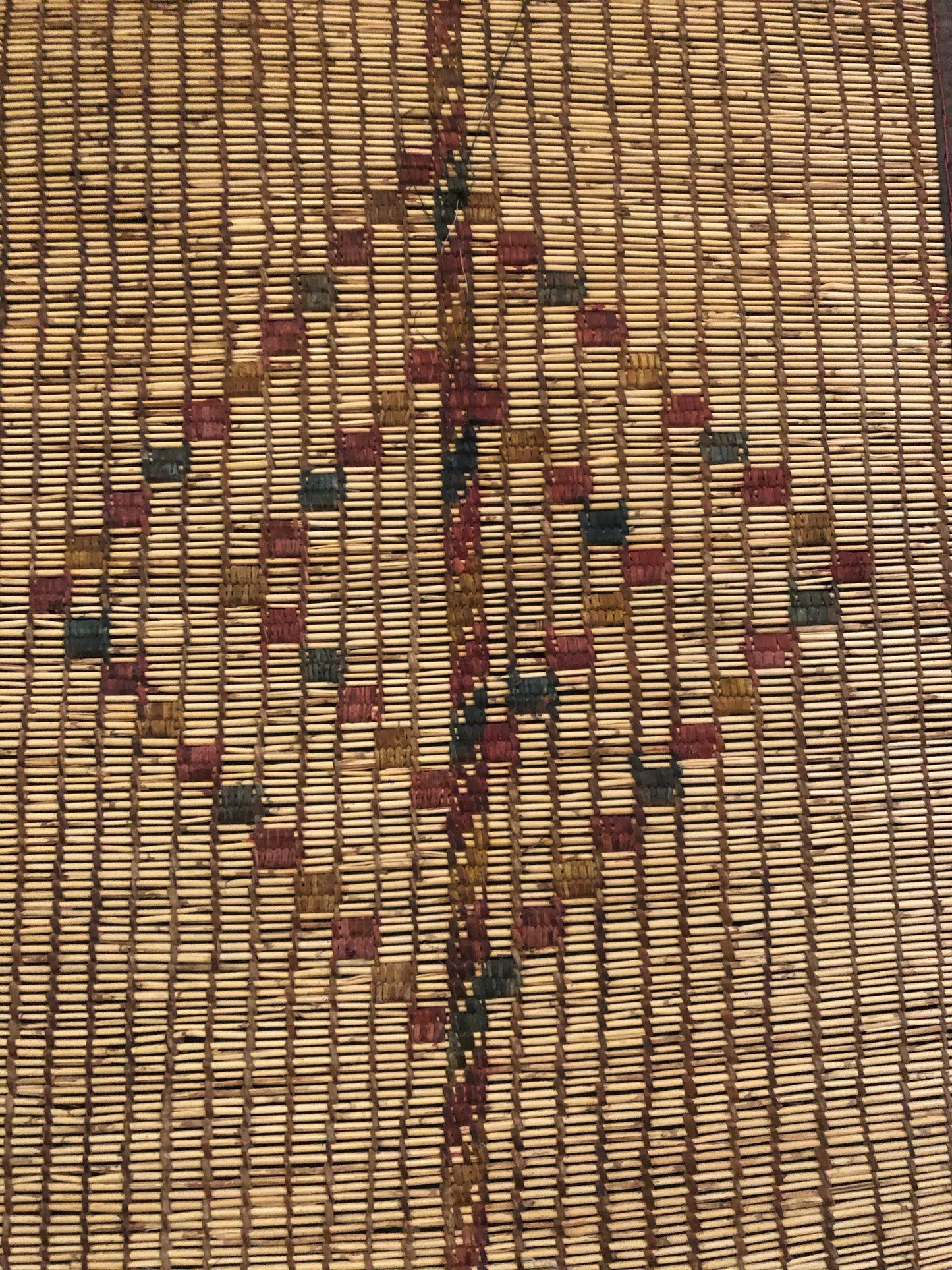 Vintage Small Handmade Tuareg Mat Area Rug - ( 103 Cm × 97 Cm ) Authentic Ethnic Tribal Nomadic Sahara Desert Rug - MarrakeshLoom