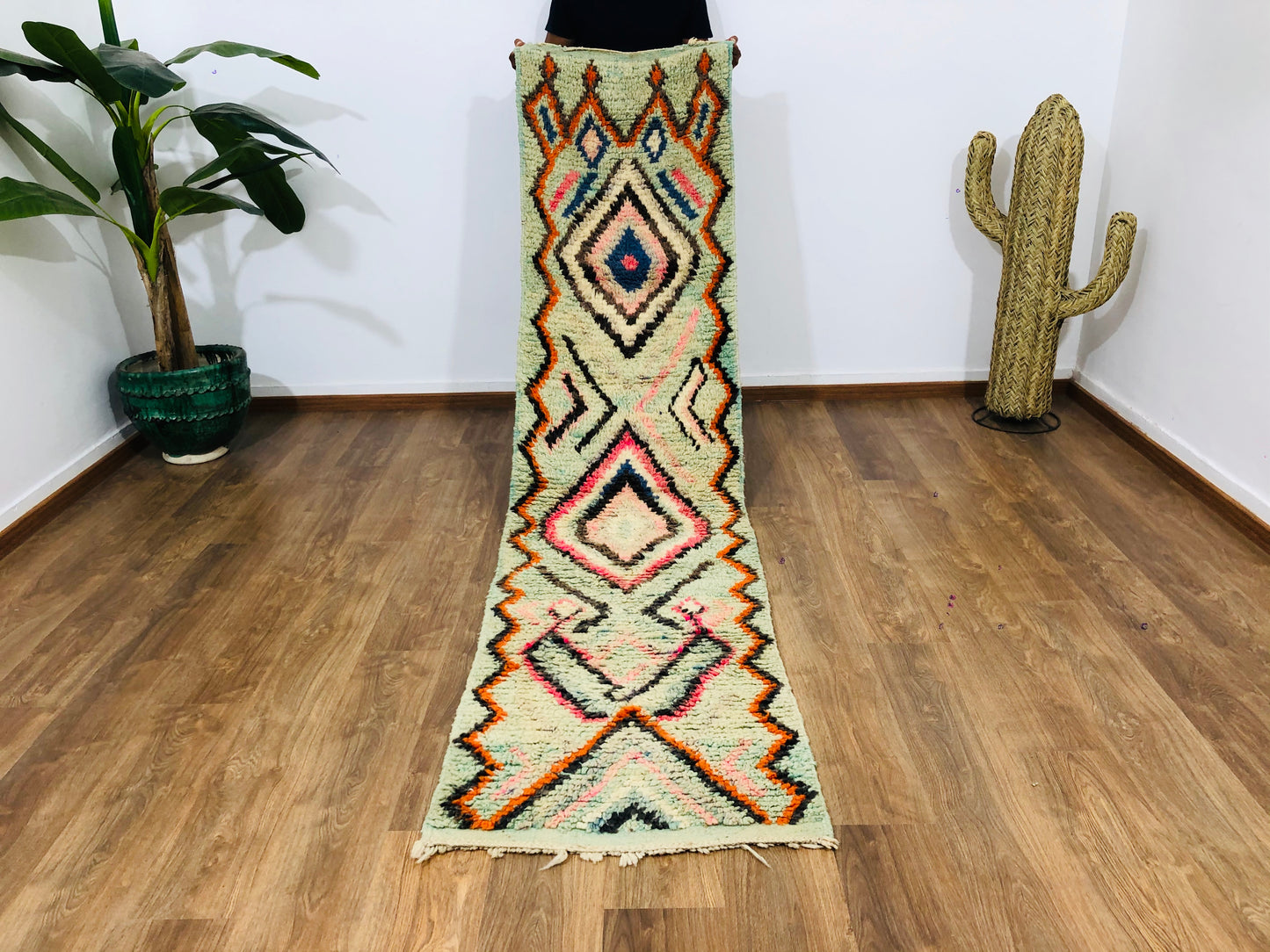 Vintage Moroccan Berber wool Runner - ( 279 Cm × 70 Cm ) - MarrakeshLoom