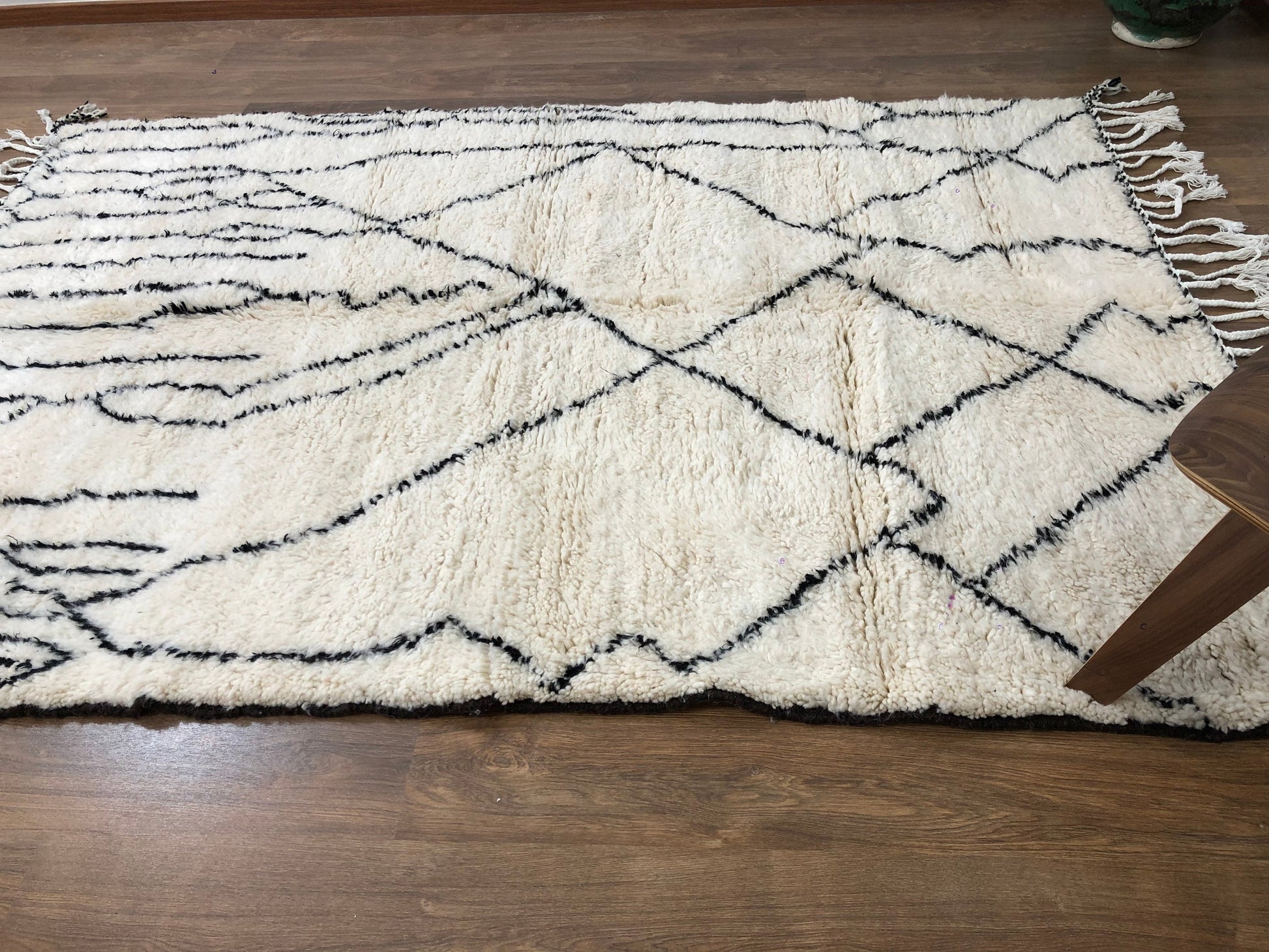 Custom Moroccan Scandinavian Mid-Century Berber Beni Ourain Rug - MarrakeshLoom