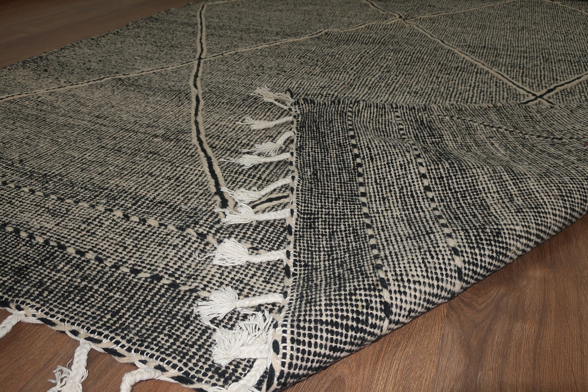 Custom Moroccan Mid-Century Scandinavian Handwoven Kelim Zanafi Rug - MarrakeshLoom