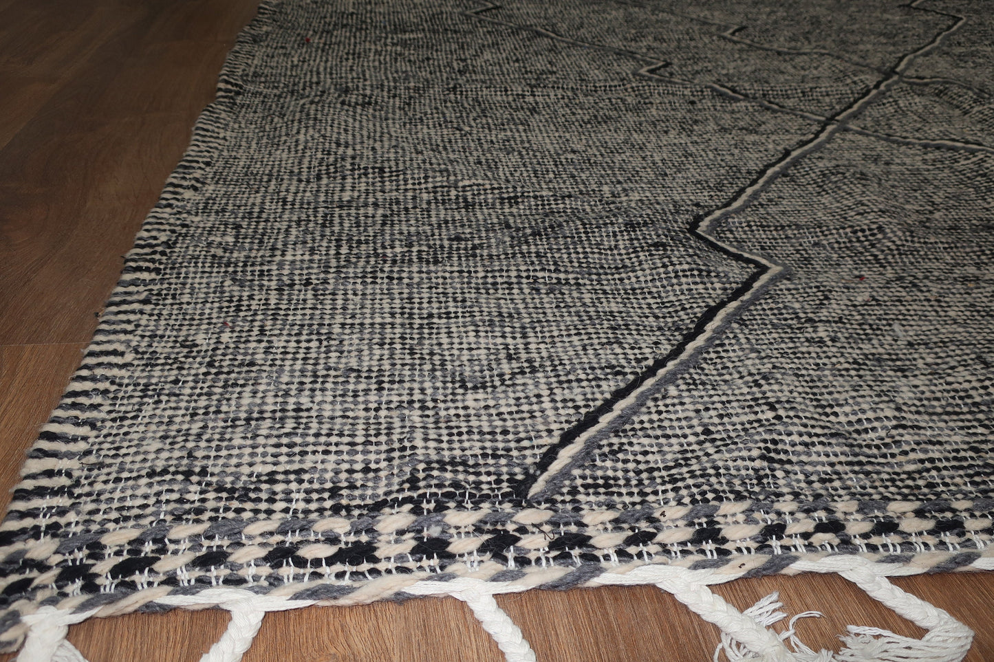 Custom Moroccan Mid-Century Handwoven Kelim Zanafi Rug - MarrakeshLoom