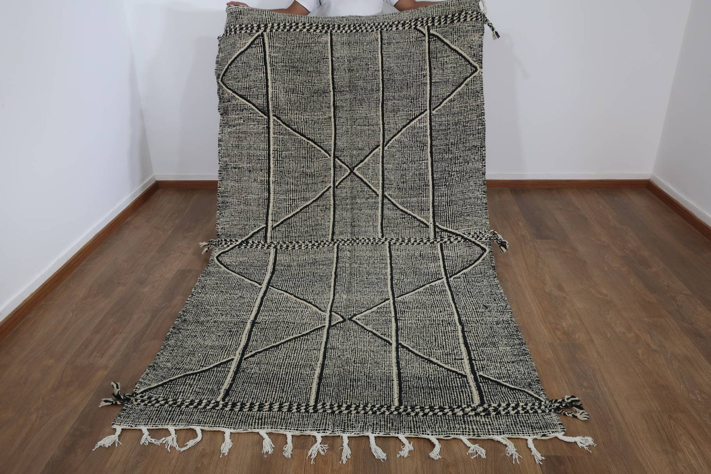 Custom Mid-Century Handwoven Kelim Moroccan Zanafi Rug - MarrakeshLoom