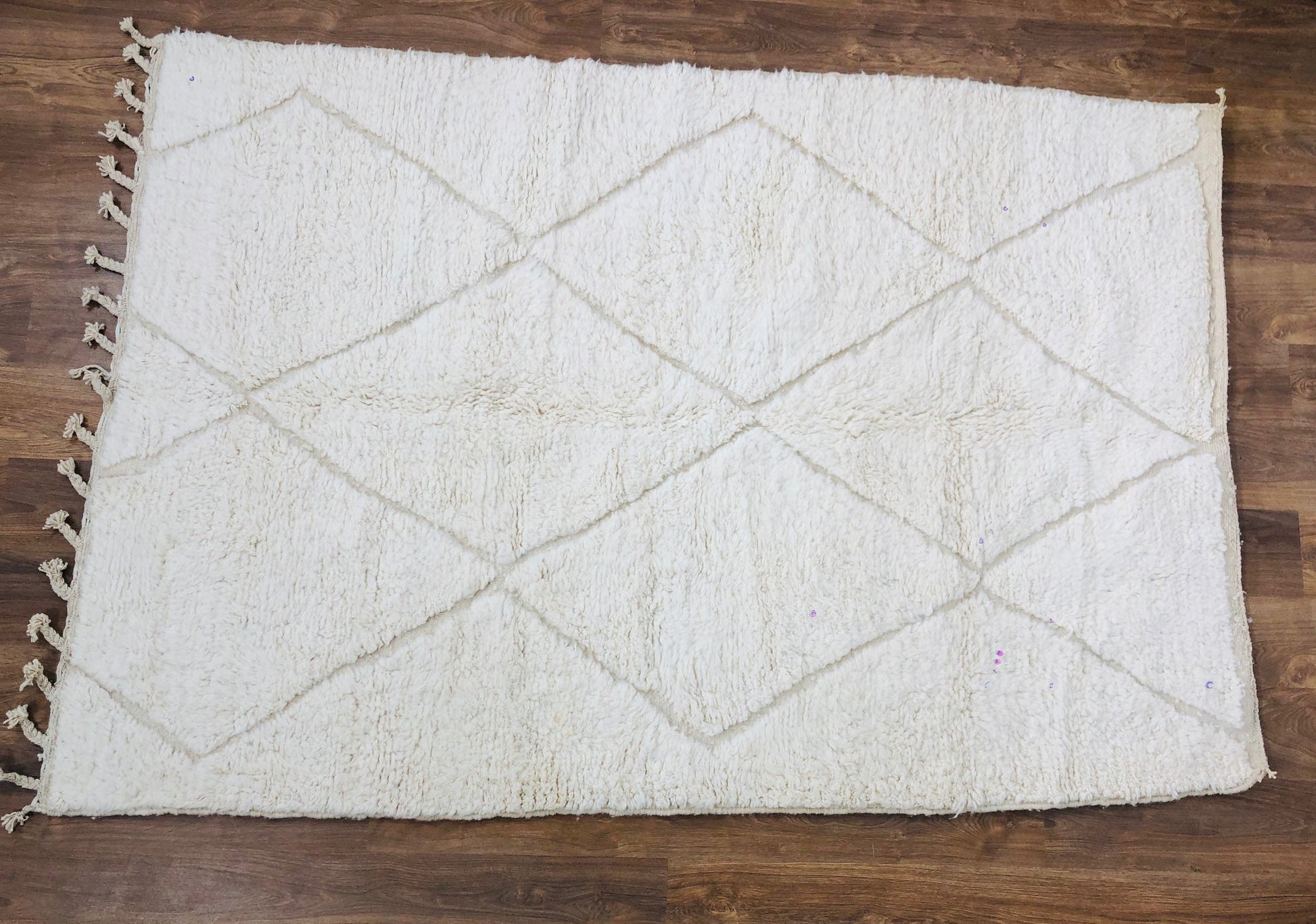 Custom White Handmade Moroccan Beni Ourain Rug - MarrakeshLoom