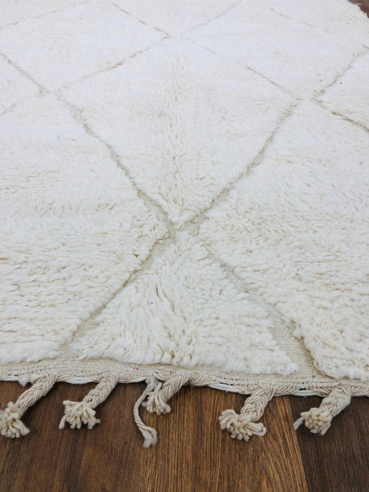 Custom White Handmade Moroccan Beni Ourain Rug - MarrakeshLoom