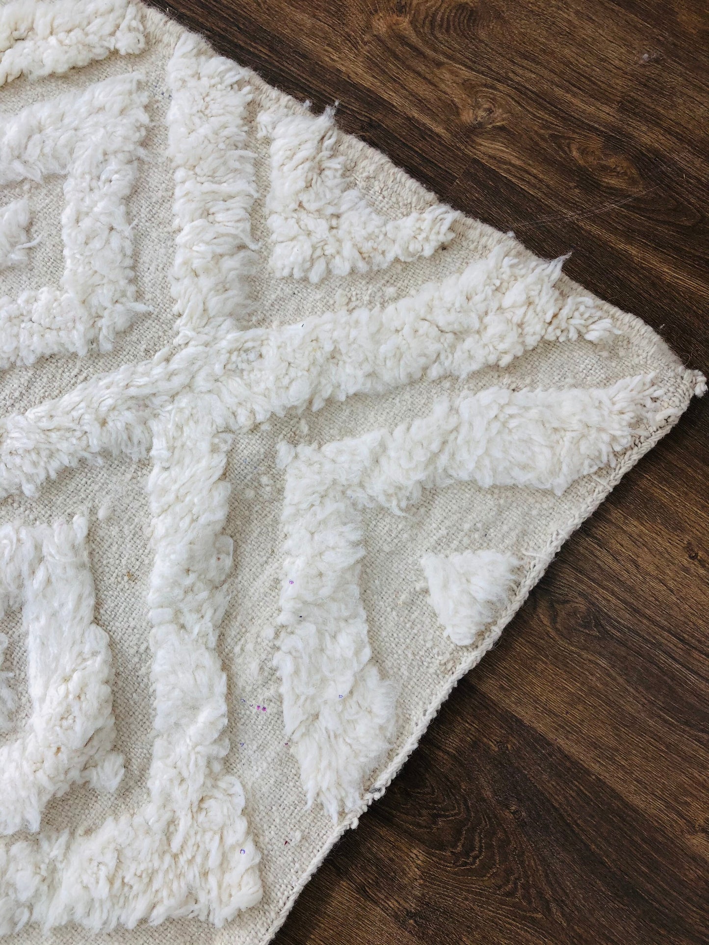 Custom White Handmade Moroccan Beni Ourain Rug - MarrakeshLoom