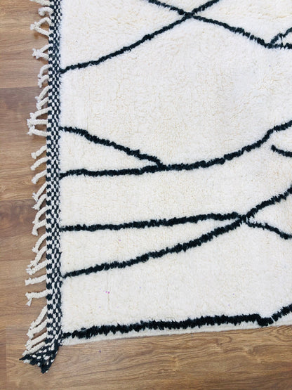 Custom Moroccan Mid-century Scandinavian Berber Beni Ourain Rug - MarrakeshLoom