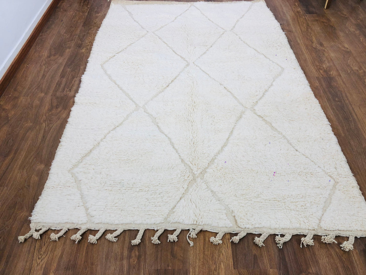 Custom White Handmade Moroccan Beni Ourain Rug - MarrakeshLoom