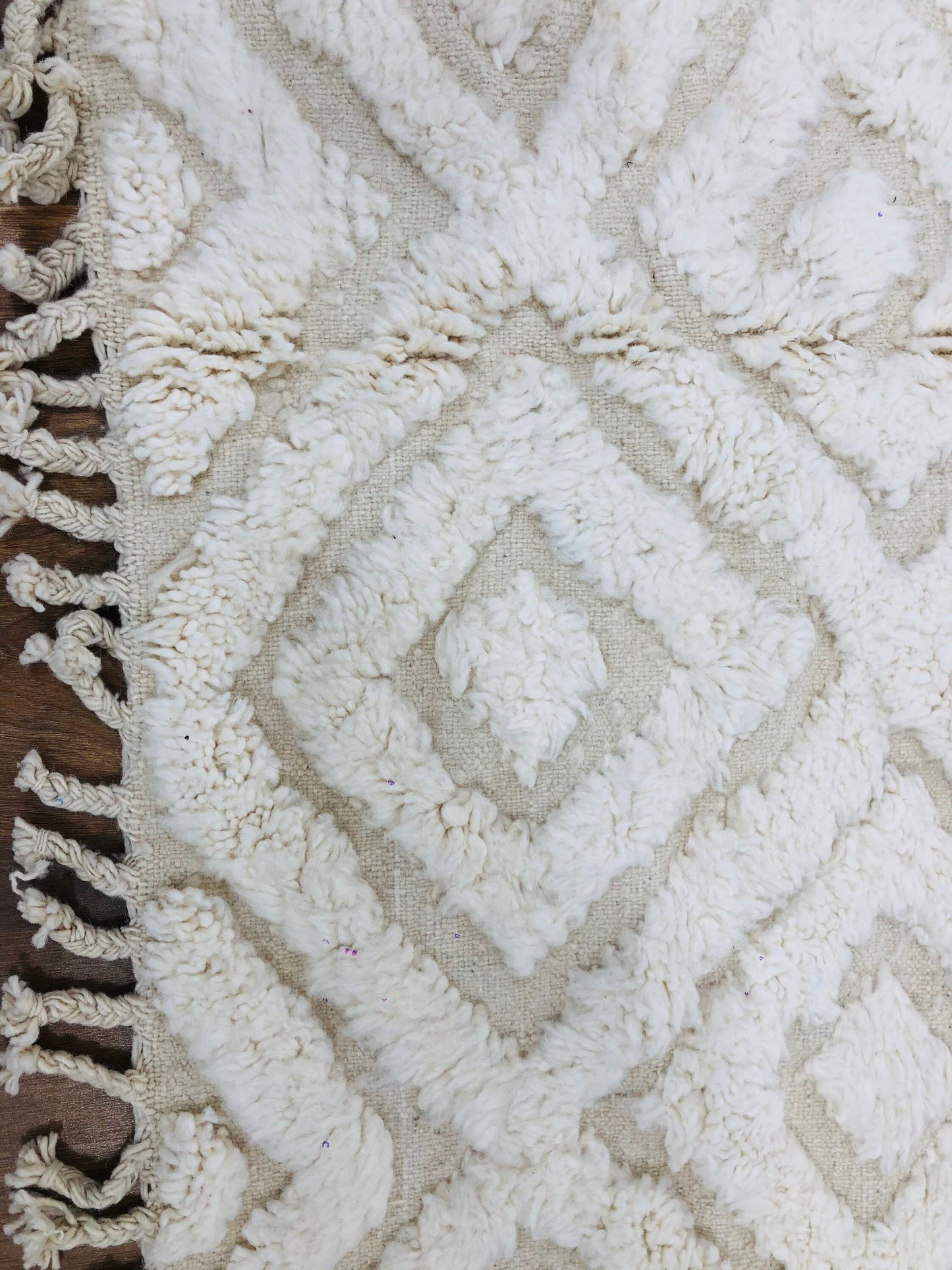 Custom White Handmade Moroccan Beni Ourain Rug - MarrakeshLoom