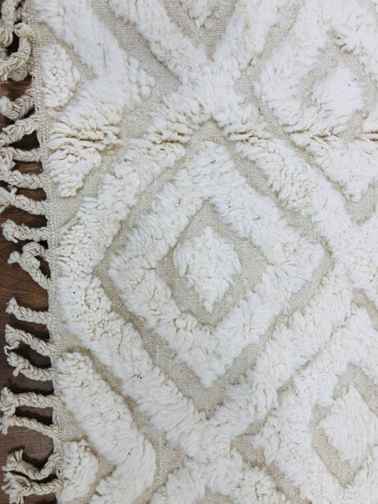 Custom White Handmade Moroccan Beni Ourain Rug - MarrakeshLoom