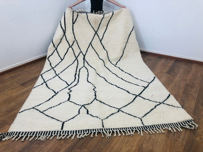 Custom Moroccan Mid-century Scandinavian Berber Beni Ourain Rug - MarrakeshLoom