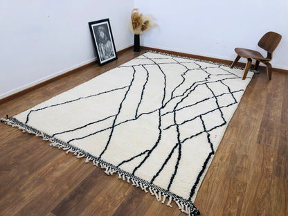 Custom Moroccan Mid-century Scandinavian Berber Beni Ourain Rug - MarrakeshLoom