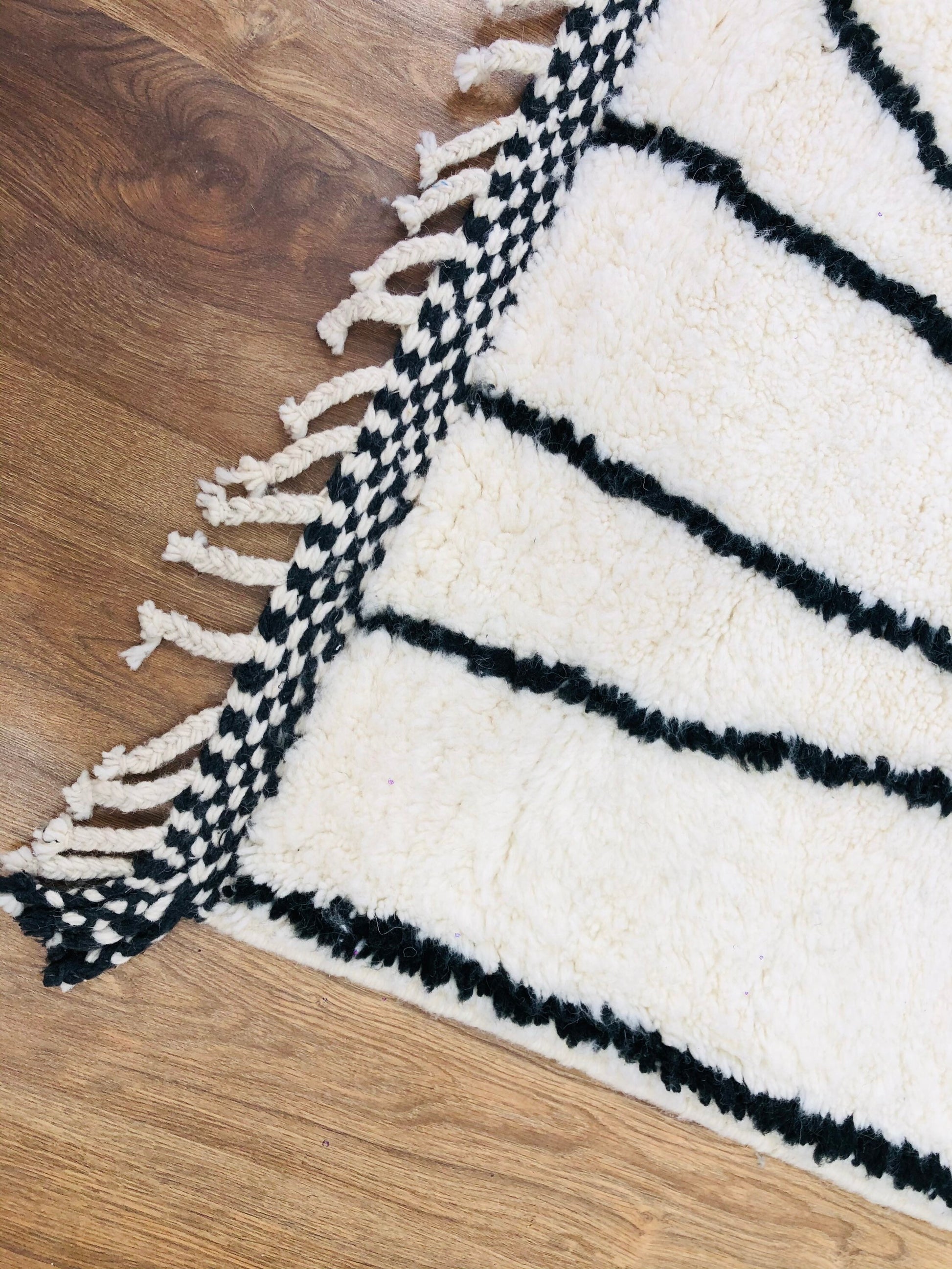 Custom Moroccan Mid-century Scandinavian Berber Beni Ourain Rug - MarrakeshLoom