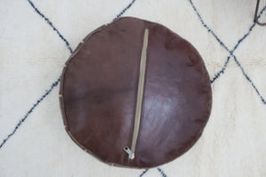 Moroccan Leather Pouf - MarrakeshLoom