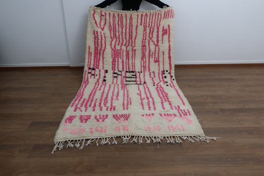 Moroccan Berber Azilal Rug "Desert Rose" - 8.49 FT x 4.62 FT ( 259 CM x 141 CM ) - MarrakeshLoom