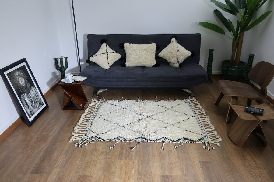 Moroccan Beni Ourain rug - "Kenza" - MarrakeshLoom