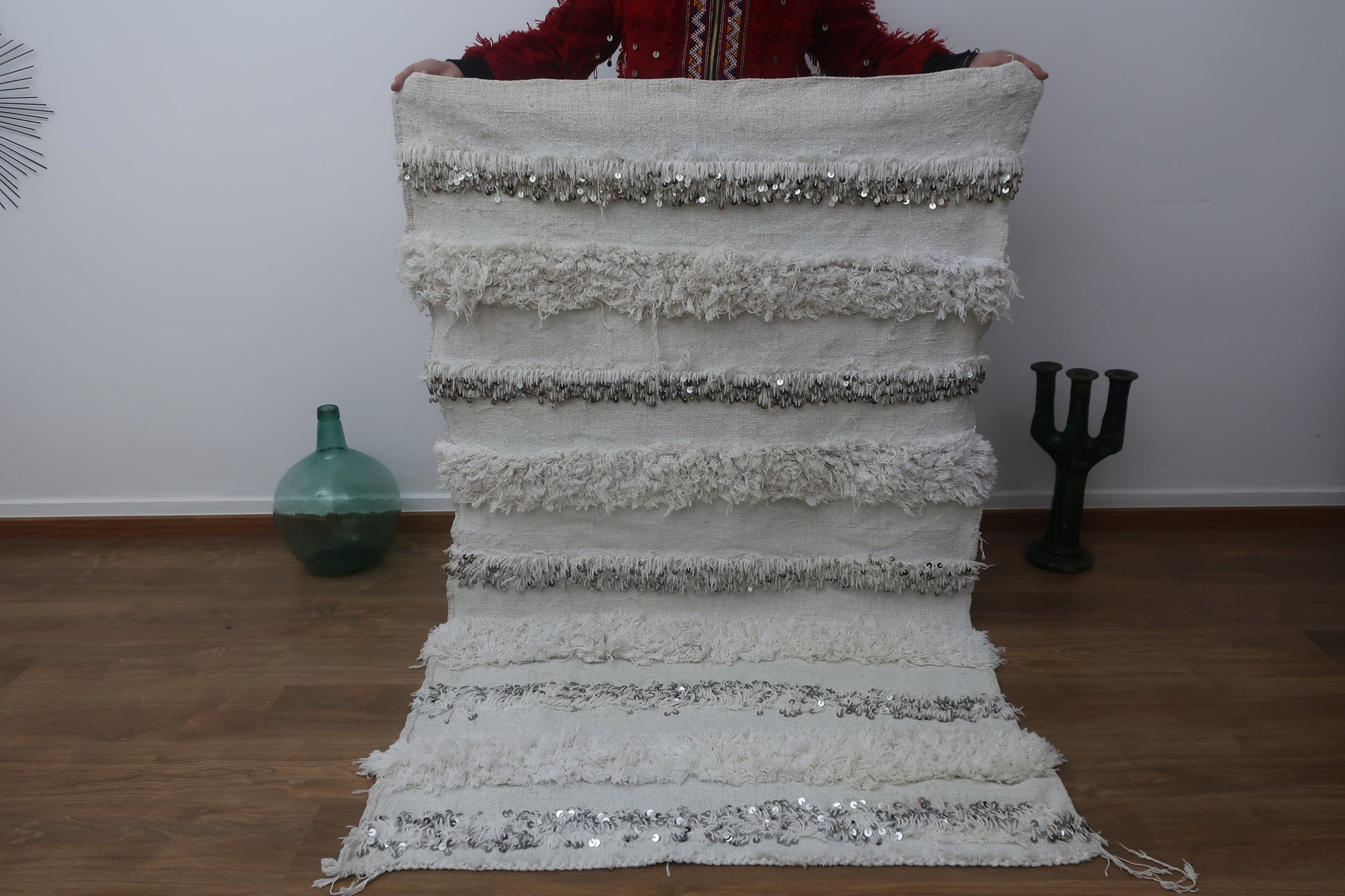 Handmade Moroccan Wedding Blanket Handira - MarrakeshLoom