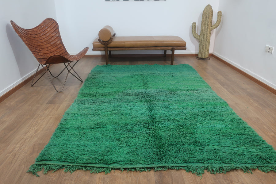 Vintage Moroccan Berber shaggy wool Rug - 9.38 FT X 5.90 FT ( 286 Cm X 180 Cm ) Authentic handwoven carpet - MarrakeshLoom