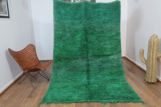Vintage Moroccan Berber shaggy wool Rug - 9.38 FT X 5.90 FT ( 286 Cm X 180 Cm ) Authentic handwoven carpet - MarrakeshLoom