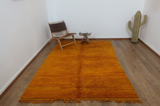 Vintage Moroccan Berber shaggy wool Rug -9.84 FT X 6.43 FT ( 300 CM X 196 CM ) , Authentic handwoven carpet - MarrakeshLoom