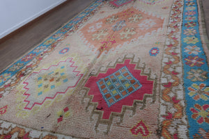 Vintage Moroccan Berber wool Rug - 11.48 FT × 5.90 FT ( 350 Cm × 180 Cm ) Authentic handwoven carpet - MarrakeshLoom