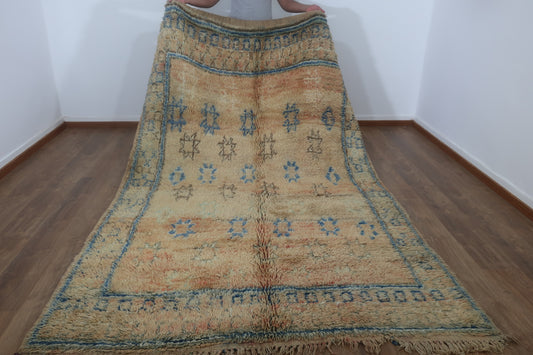 Vintage Moroccan Berber wool Rug -  9.28 FT × 5.77 FT ( 283 Cm × 176 Cm ) Authentic handwoven carpet - MarrakeshLoom