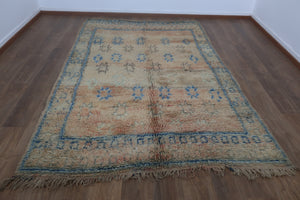 Vintage Moroccan Berber wool Rug -  9.28 FT × 5.77 FT ( 283 Cm × 176 Cm ) Authentic handwoven carpet - MarrakeshLoom