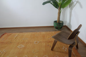 Handmade Moroccan Cactus silk Sabra area rug , 7.77 FT × 4.75 FT ( 237 CM × 145 CM ), Authentic handwoven carpet - MarrakeshLoom
