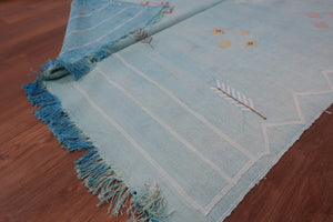 Handmade Moroccan Cactus silk Sabra area rug , 7.93 FT × 4.36 FT ( 242 Cm × 133 Cm ), Authentic handwoven carpet - MarrakeshLoom