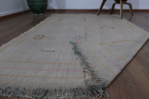 Handmade Moroccan Cactus silk Sabra area rug , 7.21 FT × 4.59 FT ( 220 Cm × 140 Cm ), Authentic handwoven carpet - MarrakeshLoom