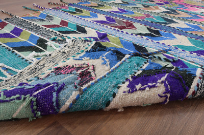 Handwoven Moroccan flat-weave wool Kilim area rug - ( 250 × 150 Cm ) - MarrakeshLoom