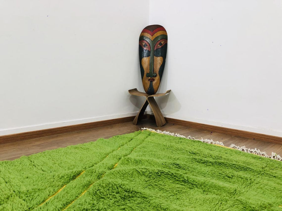 Beni Ourain Rug 7.87 x 5.11 FT ( 240 x 156 Cm),Authentic handwoven Beniouarain Carpet, Green Rug, Black Friday, Free Shipping - MarrakeshLoom