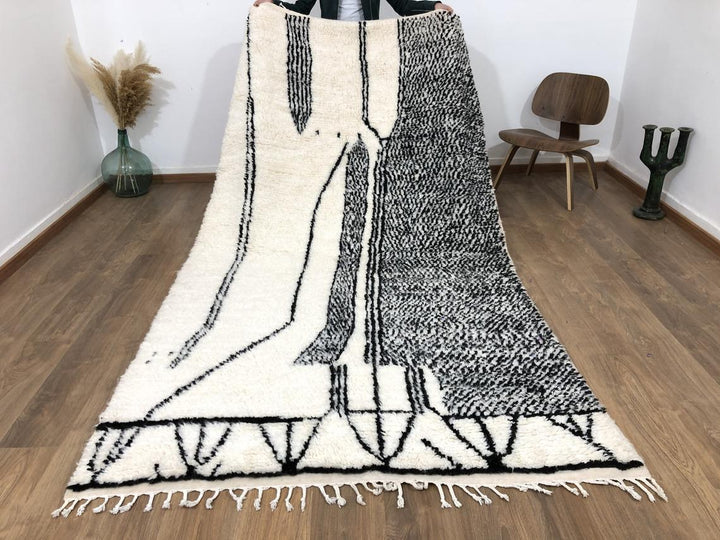 Beni Ourain rug 9.05x5.24 FT (276 x 160 Cm ) Handmade Moroccan rug, Berber Beni Ouarain Rug, Authentic handwoven carpet, Free Shipping - MarrakeshLoom
