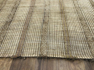 Tuareg Mat Rug 9.28×6.03 FT ( 283 × 184 Cm ), Vintage handmade Reed Carpet, Authentic Ethnic Tribal Nomadic Sahara Desert Rug - MarrakeshLoom