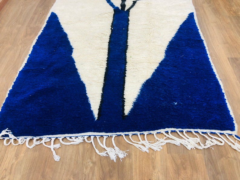 Handmade Modern Moroccan rug, Mid-Century Rug, 7.77 FT x 4.82 FT ( 237 Cm x 147 Cm ), Authentic Moroccan Carpet, Handwoven Ethnic Rug, Free Shipping - MarrakeshLoom