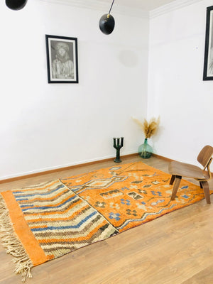Boujad Rug 8.53x5.67 FT (260 × 173 Cm), Vintage Moroccan Berber Boujaad wool Rug, Authentic handwoven Boujad Carpet, Free Shipping - MarrakeshLoom